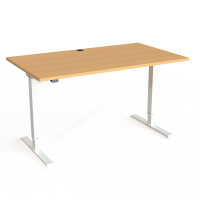 Hæve-/sænkebord | 140x80 cm | Bøg med hvidt stel