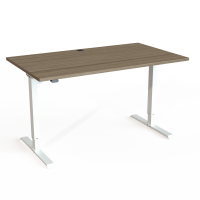 Hæve-/sænkebord | 140x80 cm | Valnød med hvidt stel