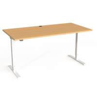 Hæve-/sænkebord | 160x80 cm | Bøg med hvidt stel