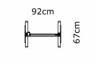 Hæve-/sænkestel | Bredde 172 cm | Hvid