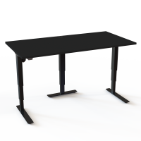 Hæve-/sænkebord | 160x80 cm | Sort  med sort stel