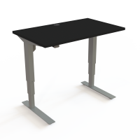 Hæve-/sænkebord | 100x60 cm | Sort  med sølv stel