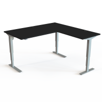 Hæve-/sænkebord | 160x160 cm | Sort  med sølv stel