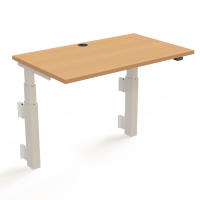 Hæve-/sænkebord | 100x60 cm | Bøg med hvidt stel