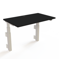 Hæve-/sænkebord | 100x60 cm | Sort  med hvidt stel