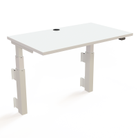 Hæve-/sænkebord | 100x60 cm | Hvid med hvidt stel