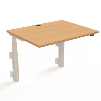 Hæve-/sænkebord | 100x80 cm | Bøg med hvidt stel