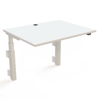 Hæve-/sænkebord | 100x80 cm | Hvid med hvidt stel
