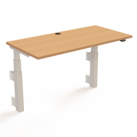 Hæve-/sænkebord | 120x60 cm | Bøg med hvidt stel