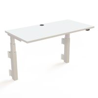 Hæve-/sænkebord | 120x60 cm | Hvid med hvidt stel