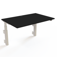 H&aelig;ve-/s&aelig;nkebord | 120x80 cm | Sort  med hvidt stel