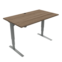 Hæve-/sænkebord | 140x80 cm | Valnød med sølv stel