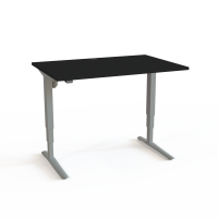 H&aelig;ve-/s&aelig;nkebord | 120x80 cm | Sort  med s&oslash;lv stel