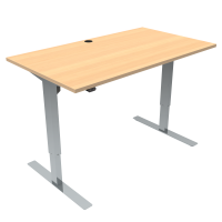 Hæve-/sænkebord | 140x80 cm | Bøg med krom stel