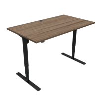 Hæve-/sænkebord | 140x80 cm | Valnød med sort stel