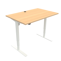 Hæve-/sænkebord | 120x80 cm | Bøg med hvidt stel