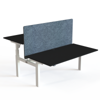 Hæve-/sænkebord | 160x80 cm | Sort  med hvidt stel