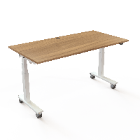 H&aelig;ve-/s&aelig;nkebord | 160x80 cm | Valn&oslash;d med hvidt stel