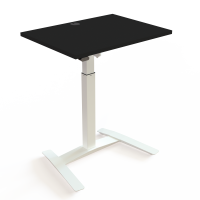Hæve-/sænkebord | 80x60 cm | Sort  med hvidt stel