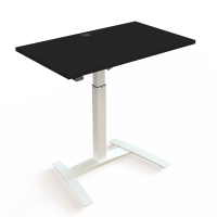 Hæve-/sænkebord | 100x60 cm | Sort  med hvidt stel