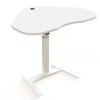 H&aelig;ve-/s&aelig;nkebord | 117x90 cm | Hvid med hvidt stel