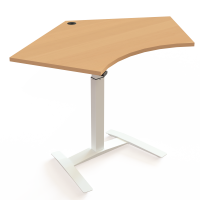 H&aelig;ve-/s&aelig;nkebord | 138x92 cm | B&oslash;g med hvidt stel