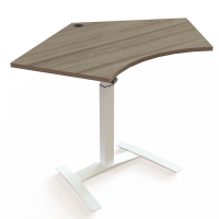 H&aelig;ve-/s&aelig;nkebord | 138x92 cm | Valn&oslash;d med hvidt stel