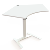 H&aelig;ve-/s&aelig;nkebord | 138x92 cm | Hvid med hvidt stel