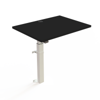 Hæve-/sænkebord | 80x60 cm | Sort  med hvidt stel