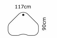 Hæve-/sænkebord | 117x90 cm | Valnød med hvidt stel