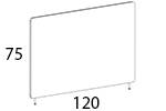 Skærmvæg 120x75 cm, grå