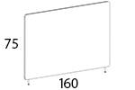 Skærmvæg 160x75 cm, grå