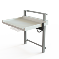 Ergonomisk vægmonteret puslebord med hæve/sænke