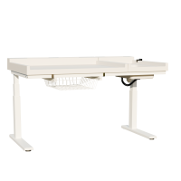 Ergonomisk fritstående puslebord med vask.