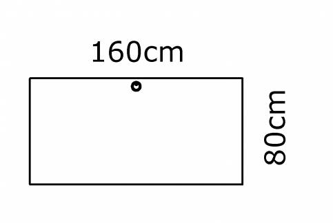 Bordplade | 160x80 cm | Sort 