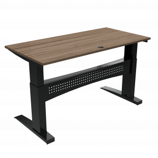 Hæve-/sænkebord | 160x80 cm | Valnød med sort stel