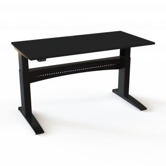 Hæve-/sænkebord | 160x80 cm | Sort  med sort stel