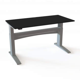 Hæve-/sænkebord | 160x80 cm | Sort  med sølv stel