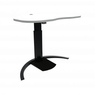 Hæve-/sænkebord | 117x90 cm | Hvid med sort stel