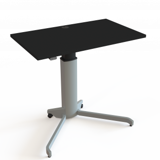 Hæve-/sænkebord | 100x60 cm | Sort  med sølv stel