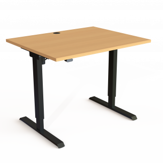 H&aelig;ve-/s&aelig;nkebord | 100x80 cm | B&oslash;g med sort stel