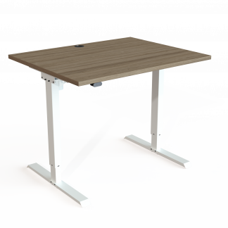 H&aelig;ve-/s&aelig;nkebord | 100x80 cm | Valn&oslash;d med hvidt stel