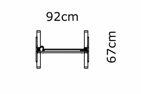 Hæve-/sænkestel | Bredde 172 cm | Hvid