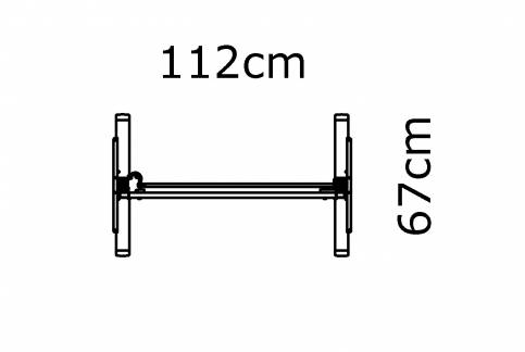 Hæve-/sænkestel | Bredde 172 cm | Hvid