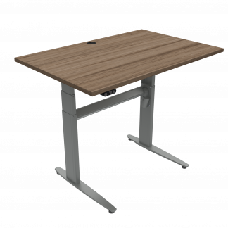 Hæve-/sænkebord | 120x80 cm | Valnød med sølv stel