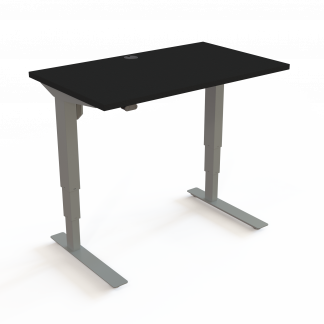 Hæve-/sænkebord | 100x60 cm | Sort  med sølv stel