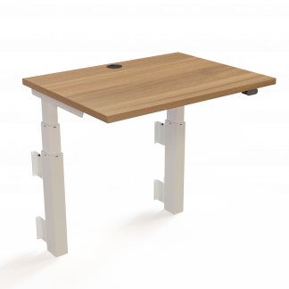 Hæve-/sænkebord | 80x60 cm | Valnød med hvidt stel