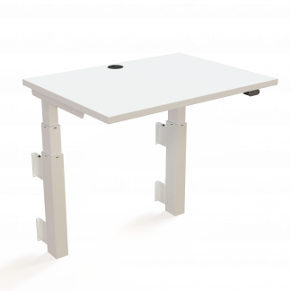 Hæve-/sænkebord | 80x60 cm | Hvid med hvidt stel