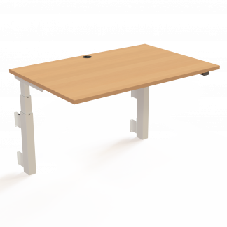 Hæve-/sænkebord | 120x80 cm | Bøg med hvidt stel