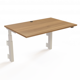 Hæve-/sænkebord | 120x80 cm | Valnød med hvidt stel